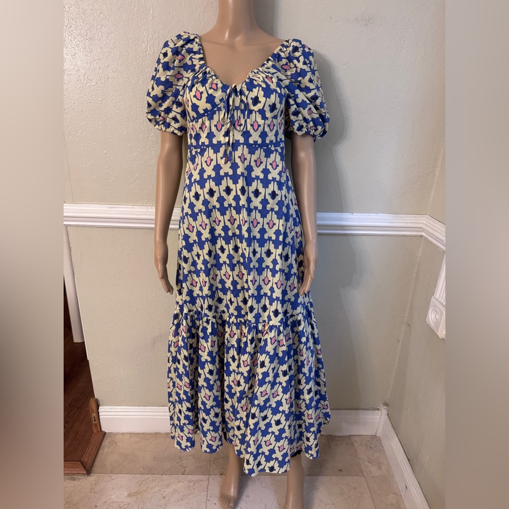 Zara Elegant Blue and White Floral Maxi Dress - Picture 3 of 5